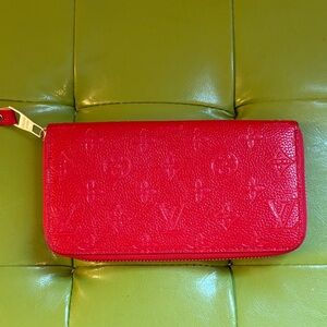 Vibrant Red Embossed Wallet